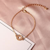 VCORM New Romantic Adjustable Crystal lovers Gold Charm Bracelet for Women Men 2019 Hot Fashion Jewelry Party Wedding Gift